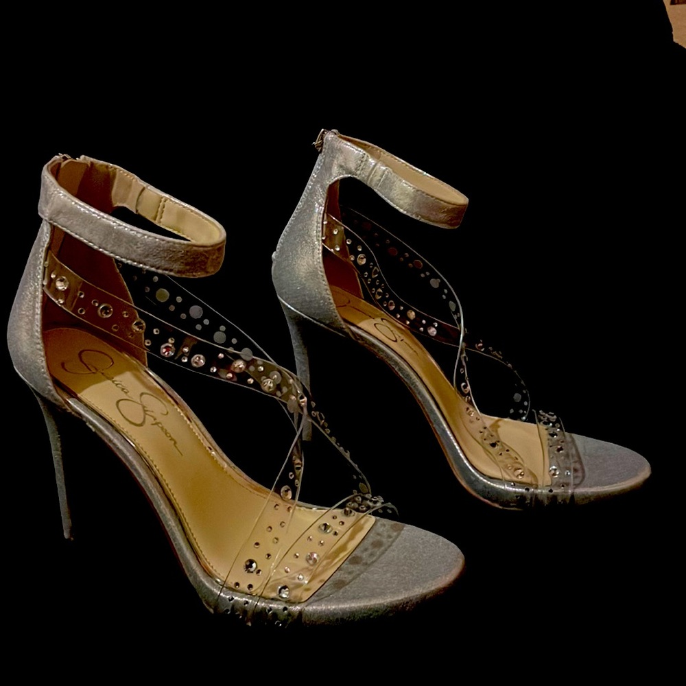 Jessica Simpson Heels silver clear straps